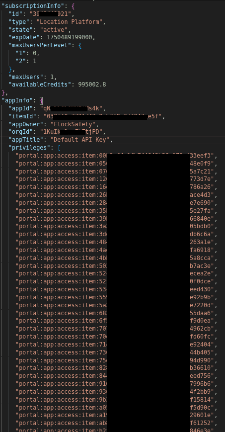 Flock API Key (Redacted)