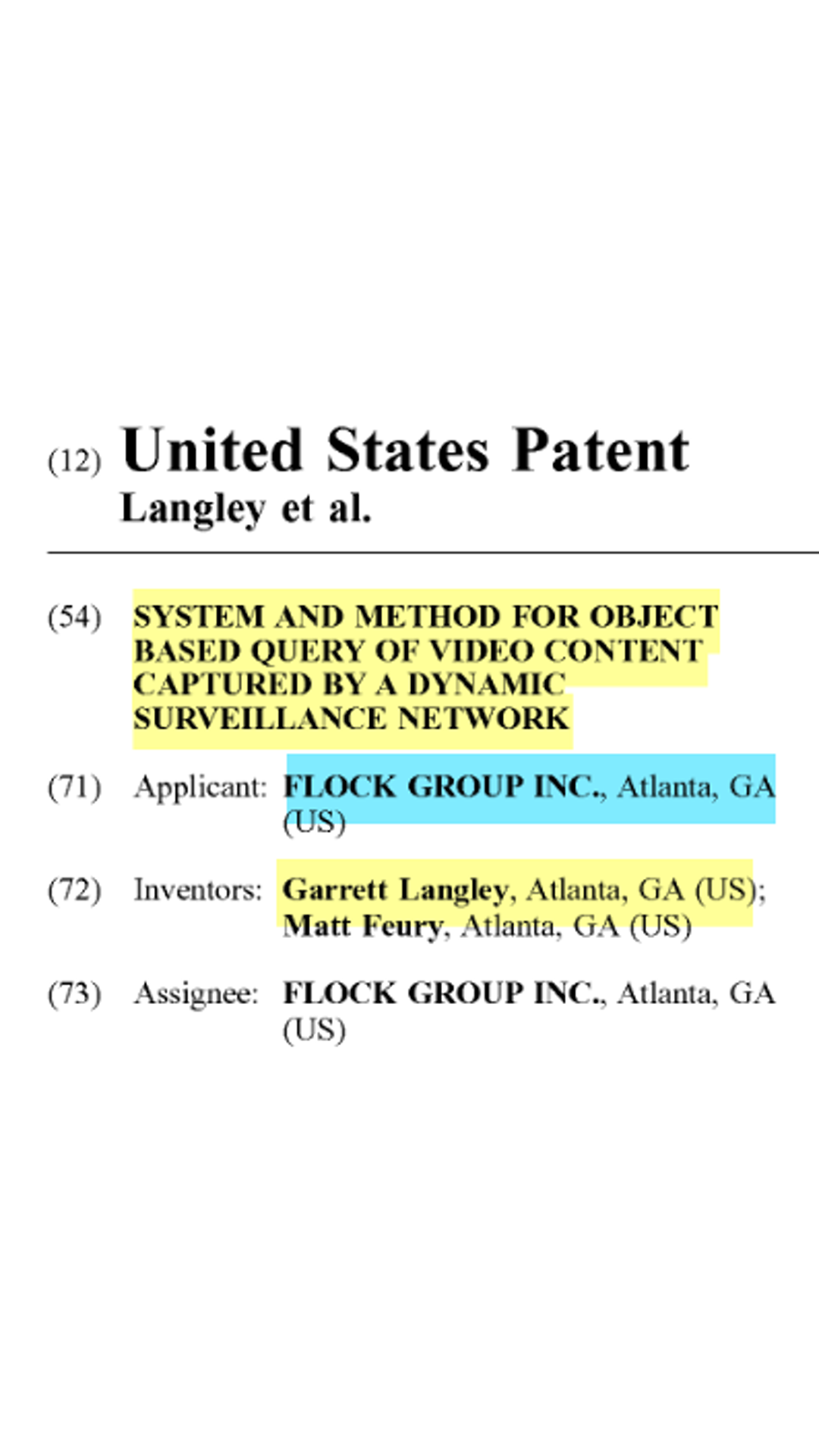 Patent header identifying the dynamic-surveillance-network title