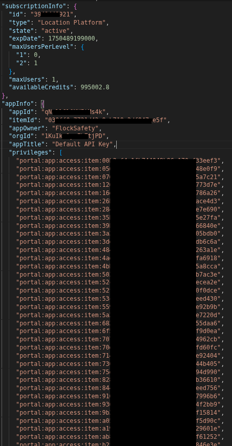 Flock API Key (Redacted)